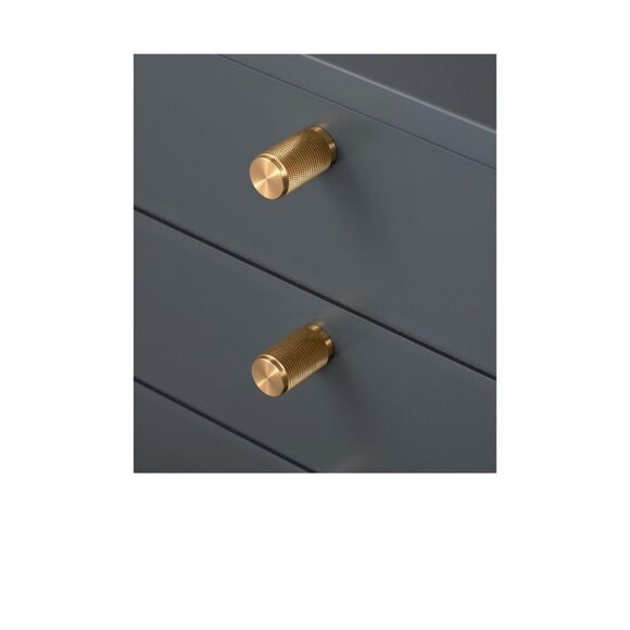 BUSTER & PUNCH Furniture Knob in Brass, Cross Knurl Pattern - #1 knob - Picture 3 of 7